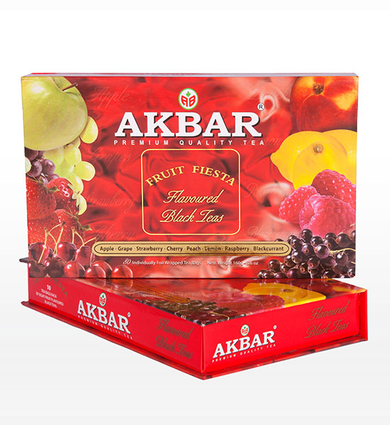 چای اکبر کادویی 8 طعم چای میوه‌ای (80عددی)