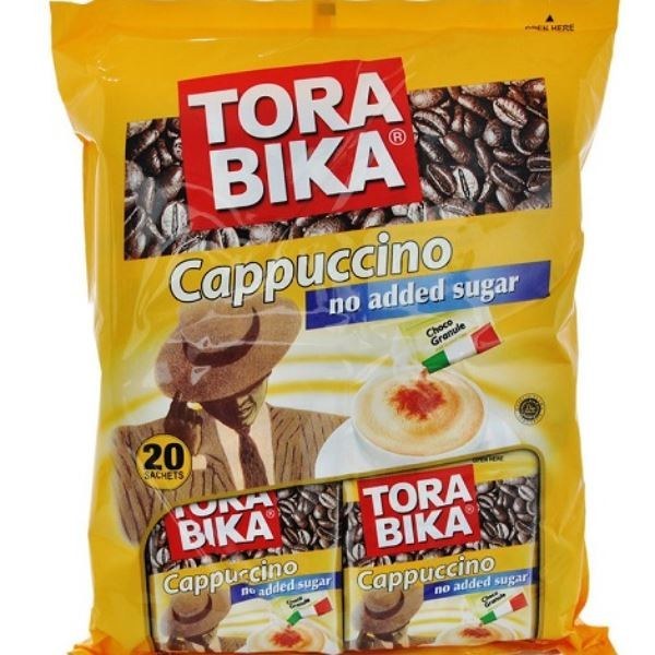 کاپوچینو تورابیکا رژیمی بدون شکر(torabika no added sugar ) رنگ زرد بسته 20 ساشه ای اصل